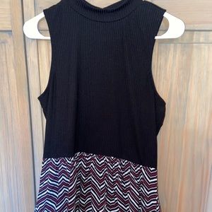 High Neck Peplum Blouse